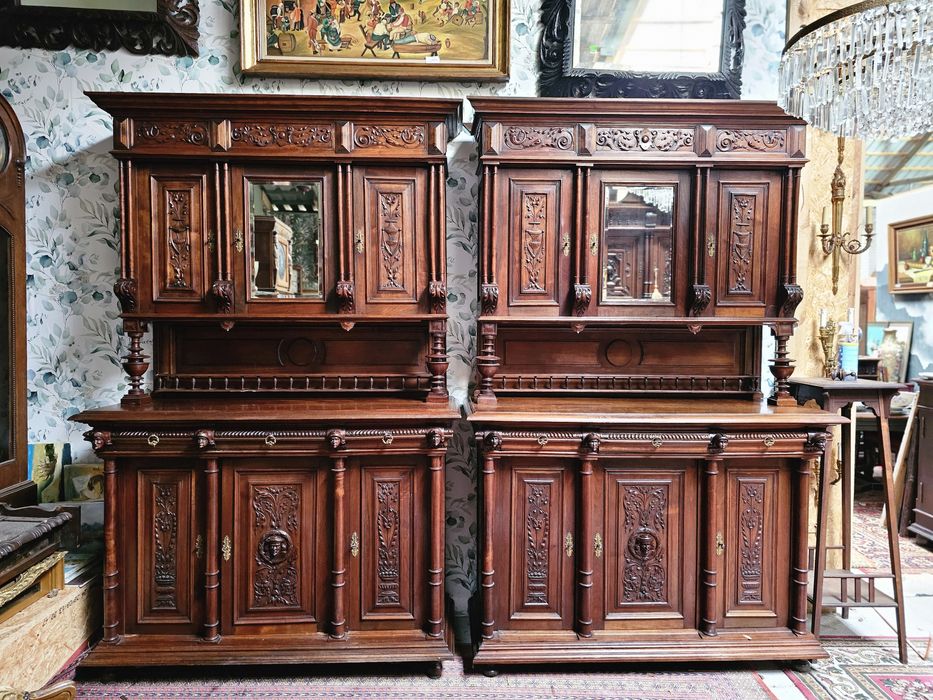 Zabytkowy kredens kredensy eklektyczne para 2 szt #1556 Stylowy Węgrów