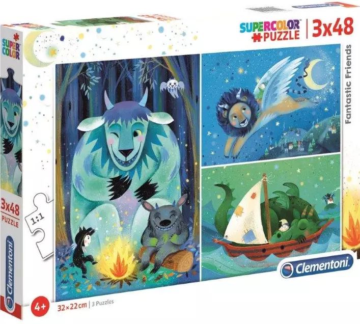 Puzzle 3x48 elementów. Supercolor. Fantastyczni przyjaciele