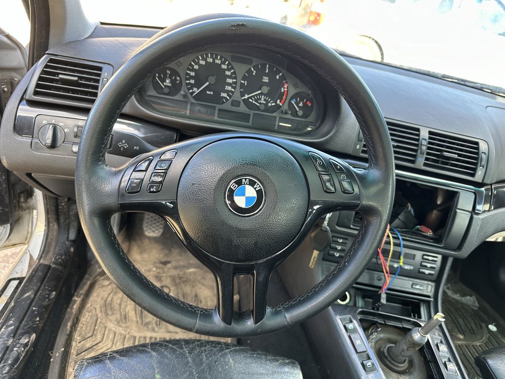 Kierownica sport trojramienna BMW E46, multifunkcja, poduszka