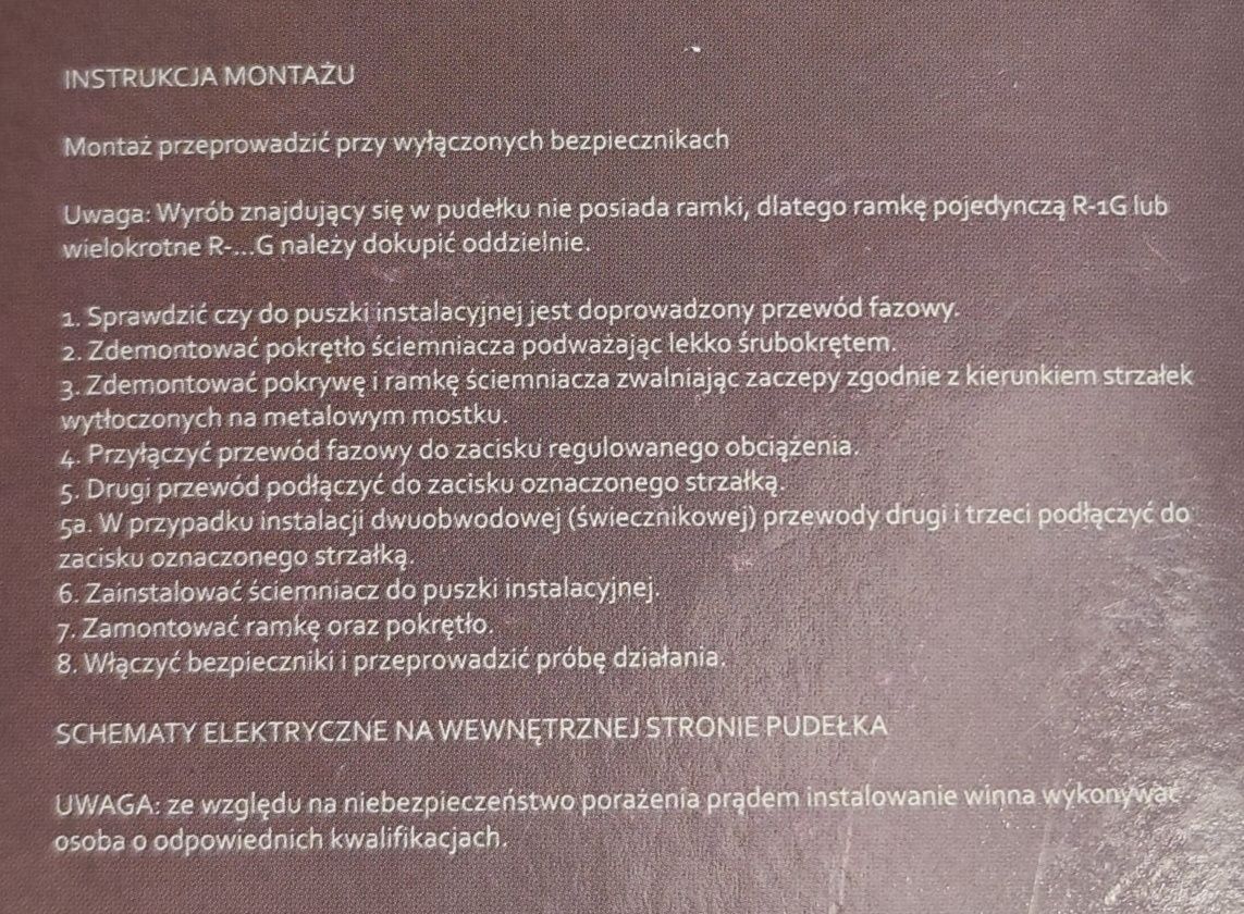 Ściemniacz elektroniczny przyciskowo-obrotowy OSPEL As seria