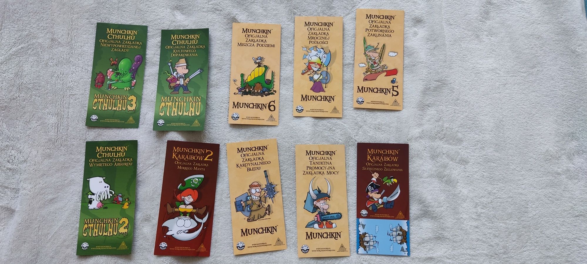 Zakładki Munchkin zestaw 10 sztuk