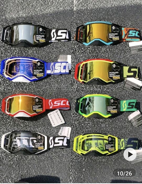 Luvas e óculos motocross