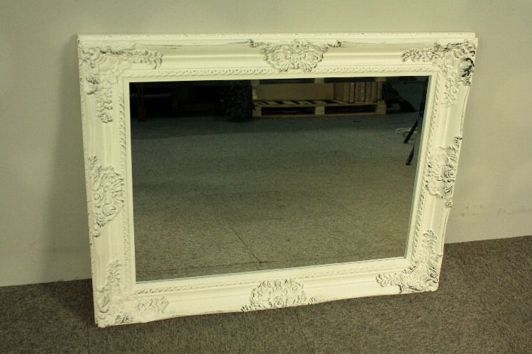 Lustro w Białej Ramie- Glamour 88cm x 68 PROMOCJA