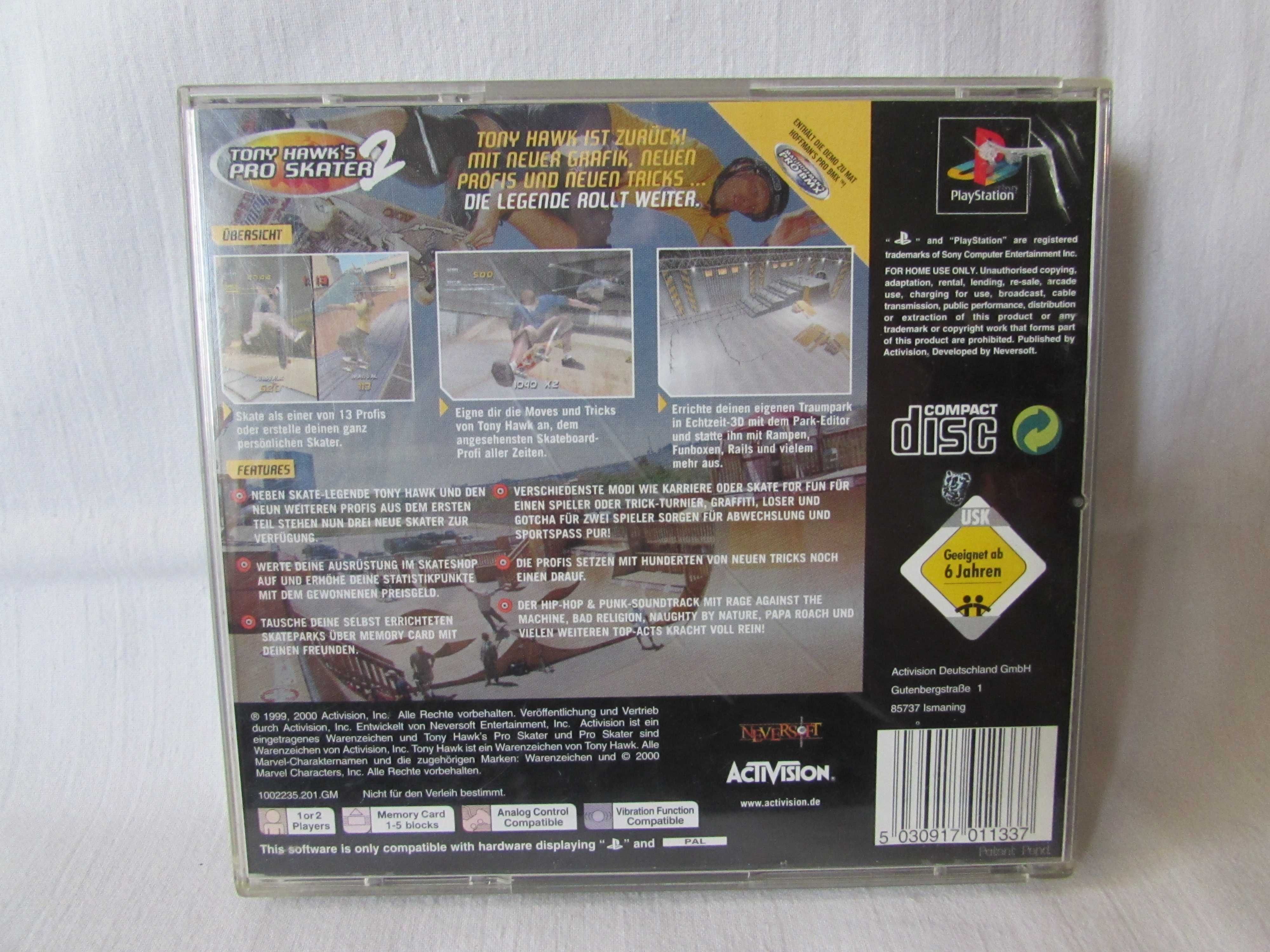 Tony Hawk's Pro Skater 2 PSX PS1 komplet wersja niemiecka