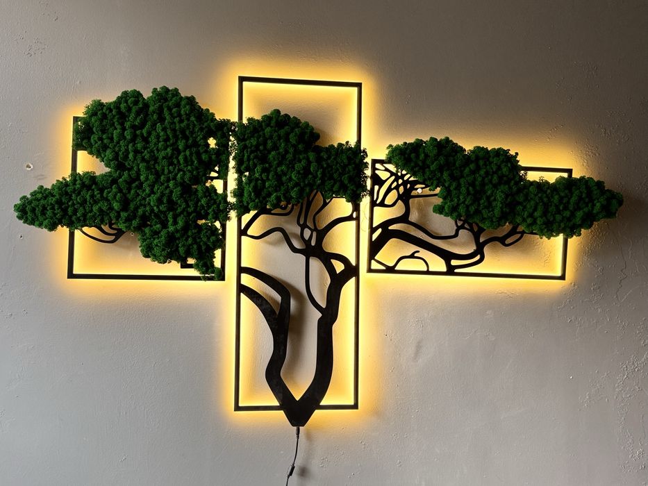 Картина з мохом Лед Фітопанелі Озеленення Подарунок Мох