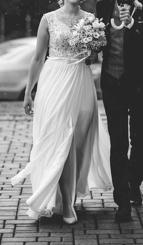 Muślinowa suknia ślubna 36