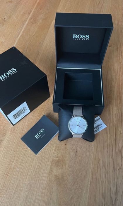 Zegarek Hugo Boss srebrny męski bransoleta mesh Nowy
