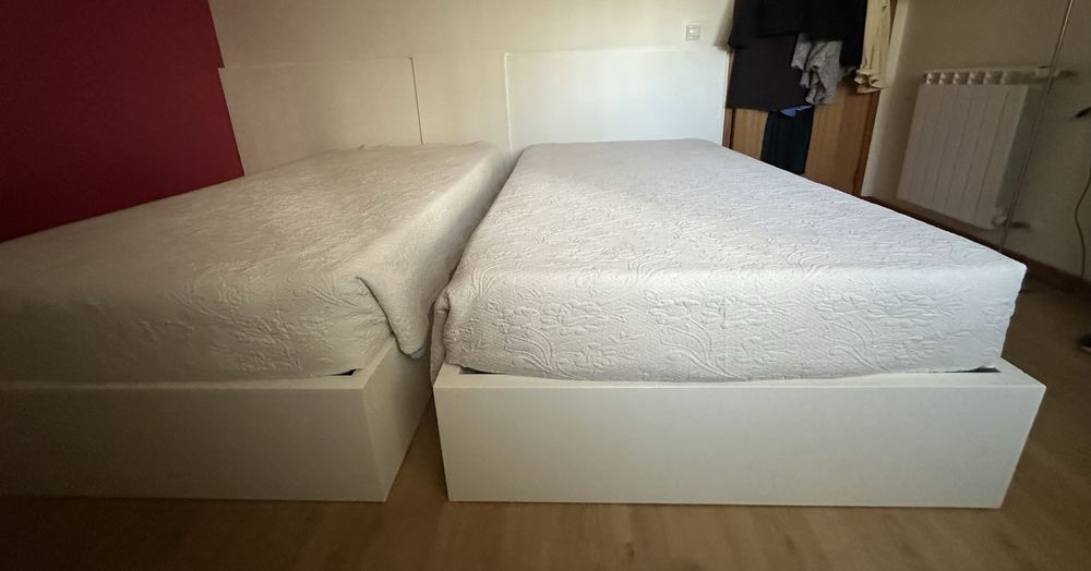 Camas lacadas de 1,10m de largura