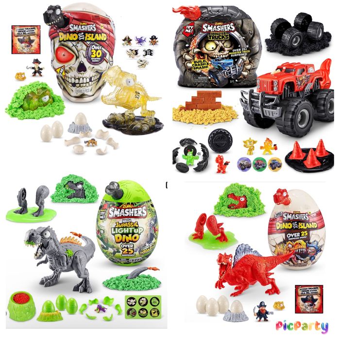 Смешерс Smashers, Zuru Спинозавр Ти-Рекс Dino Giant череп T-Rex