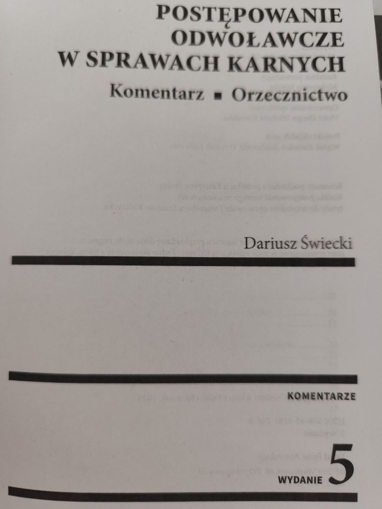 Postępowanie odwoławcze w sprawach karnych Świecki