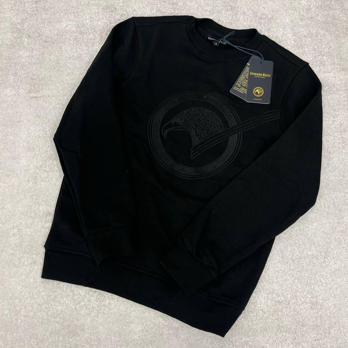 MEGA SALE -50% Мужской свитшот Stefano Ricci черный батник кофта осень
