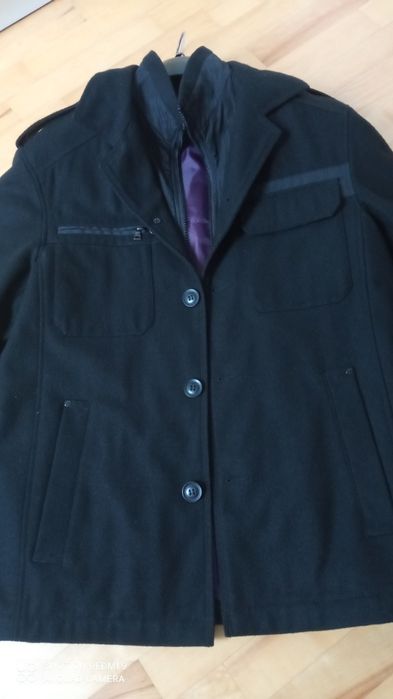 Męska kurtka elegancka wełniana jesienna zimowa