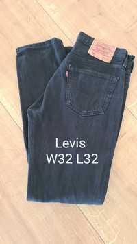 Spodnie Jeans Levis 501.  W32 L32. Czarne.