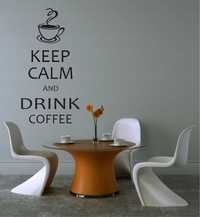 Cytat naklejka na ścianę KEEP CALM and DRINK COFFEE 120x60cm wz 77