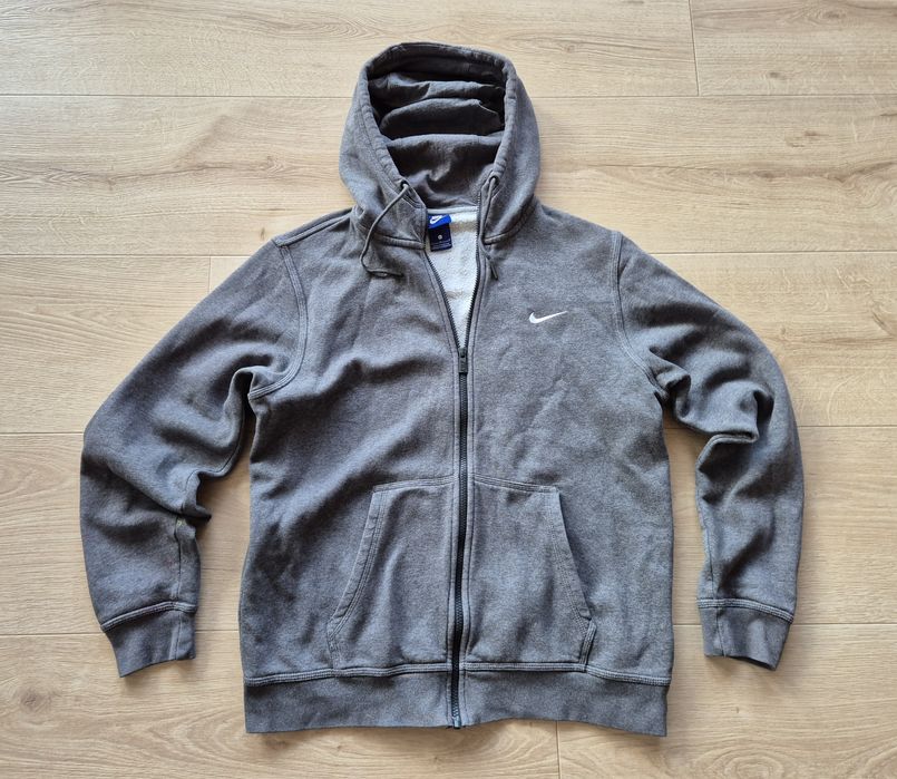 Bluza męska NIKE rozm L szara z kapturem rozpinana bdb grubsza ciepła