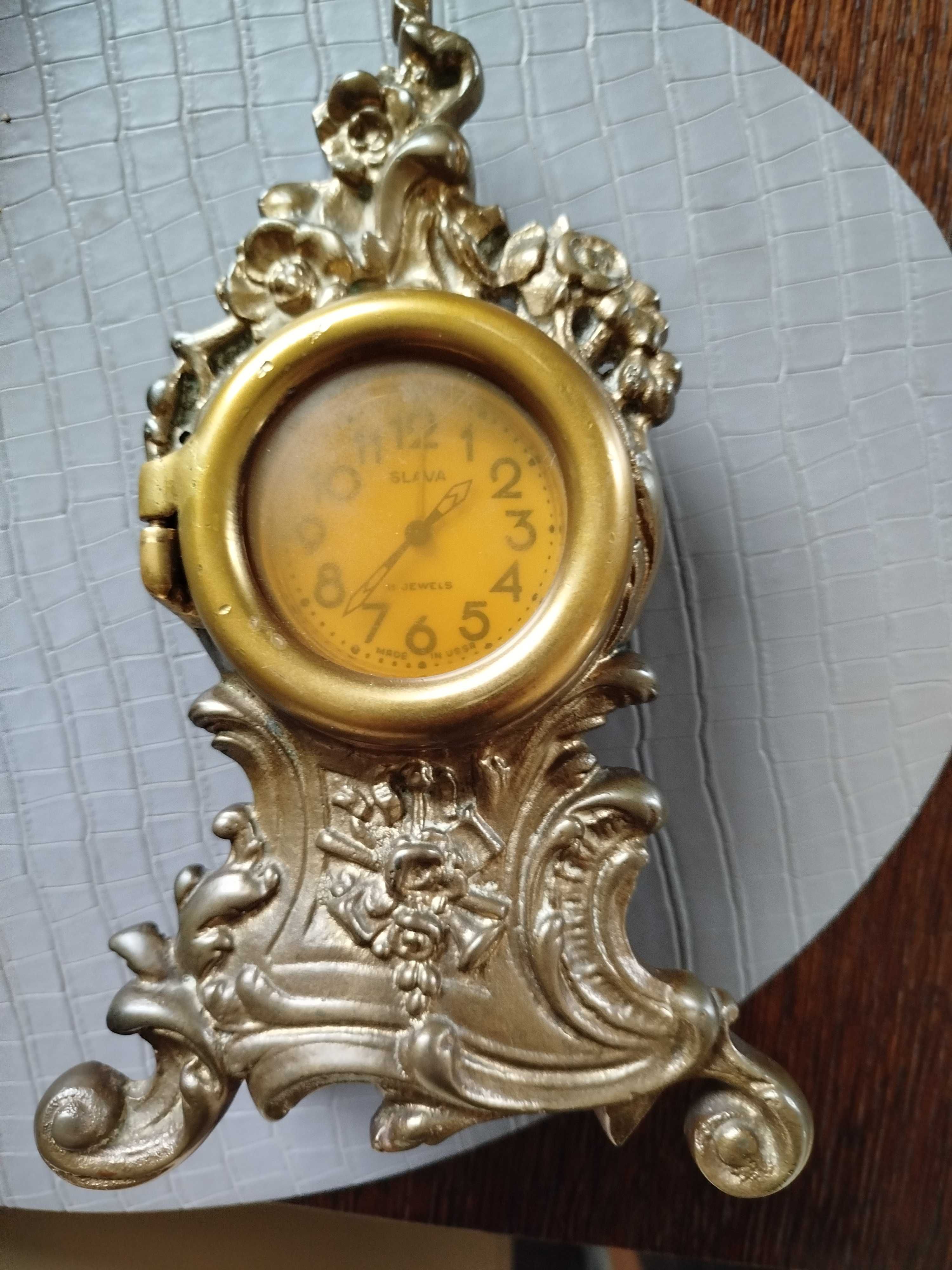 Zabytkowy zegar gabinetowy, z mechanizmem Slava, 11 JEWELS