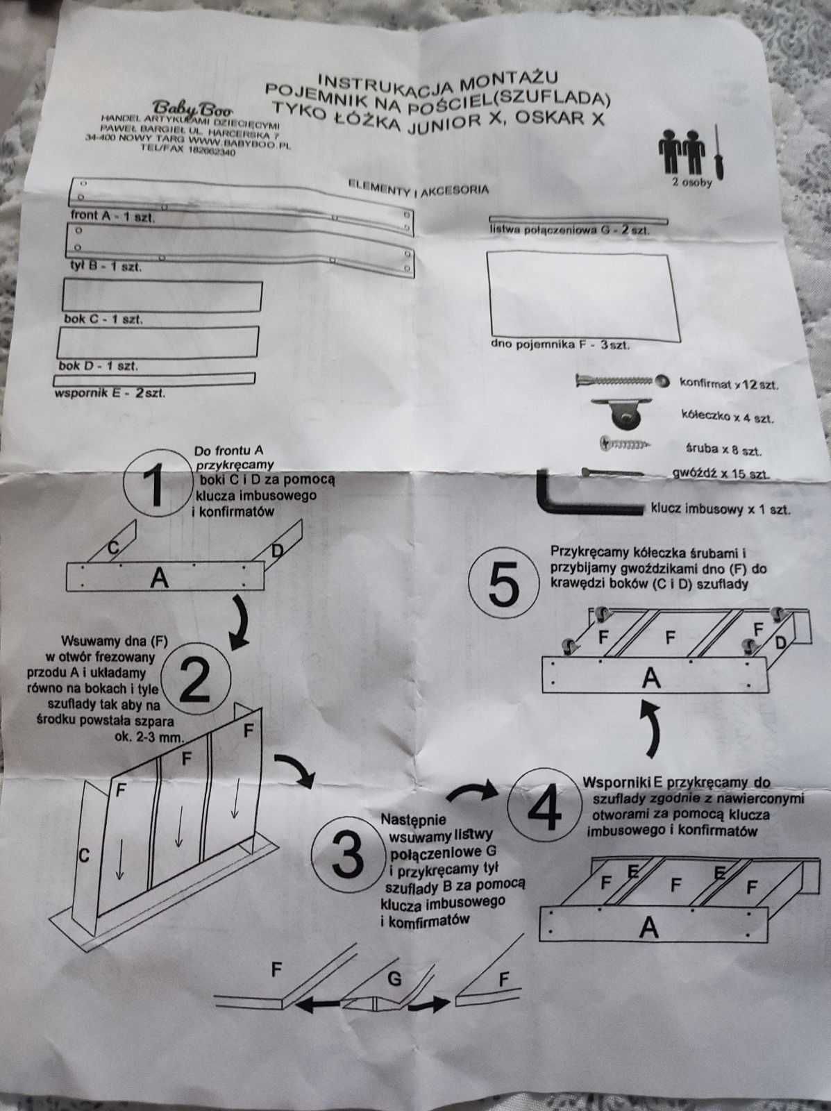 Łóżko jednoosobowe z materacem i szufladą. Sprzedam