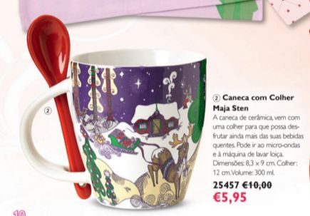 Caneca grande para cereais com colher NOVA