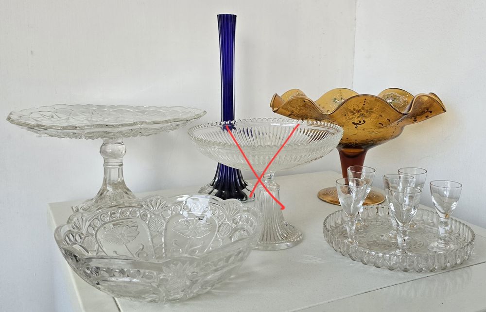 Старинный антикварный коллекционный Салатник Ваза Рюмка Конфетница