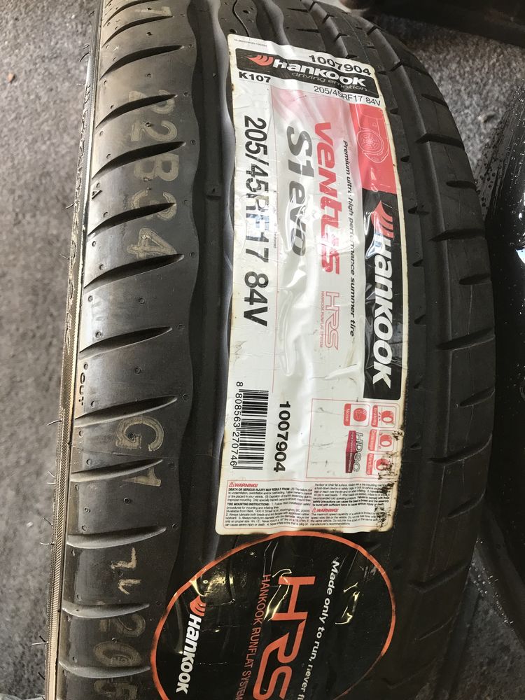 1 szt.nowa opona 205/45RF17 Hankook Ventus S1 Evo 84V DOT1212 HRS