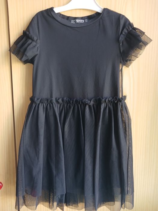 Чёрное и синее платье на девочку 4-5,6л. 104-122см.