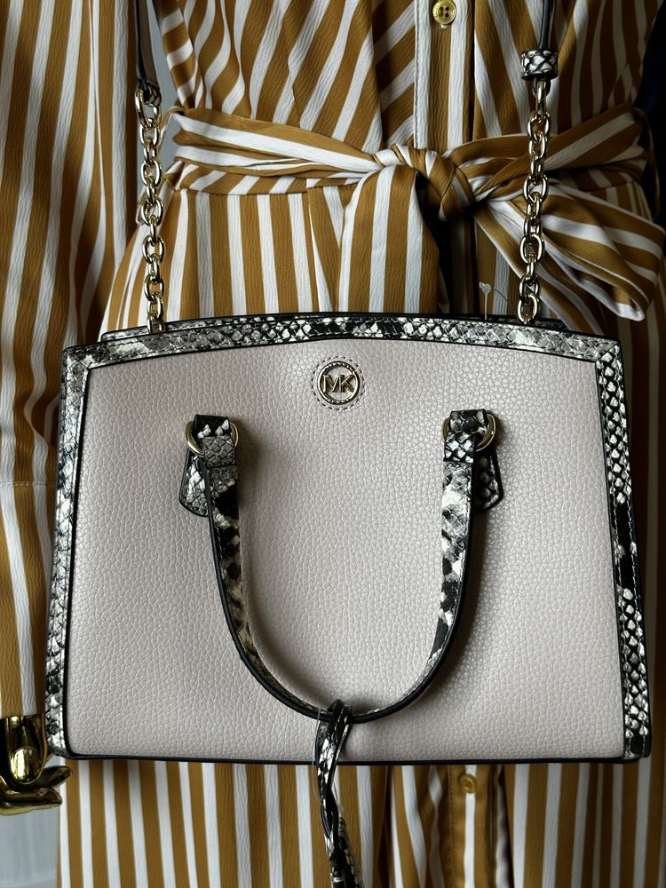 Michael Kors Chantal piękna torba na ramię skóra naturalna