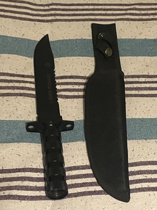 Nóż survivalovy taktyczny myśliwski + zestaw survivalovy