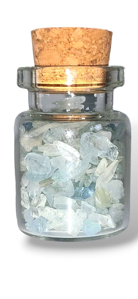 AMULET AKWAMARYN słoiczek naturalne minerały talizman