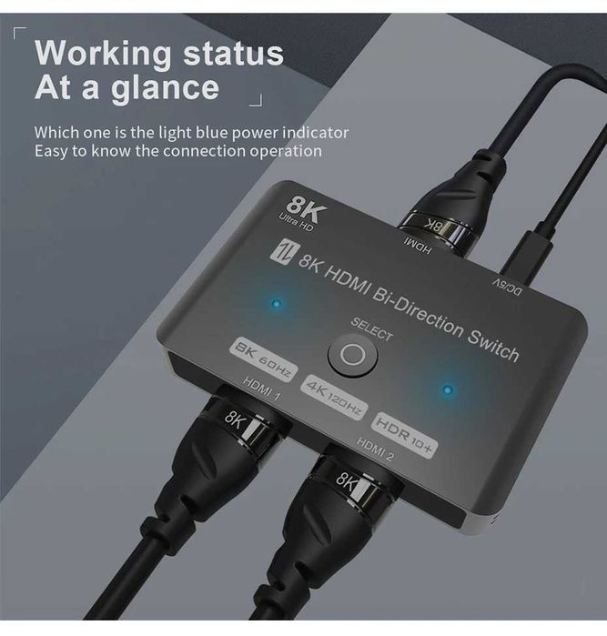 8K HDMI-переключатель 1 в 2 выхода