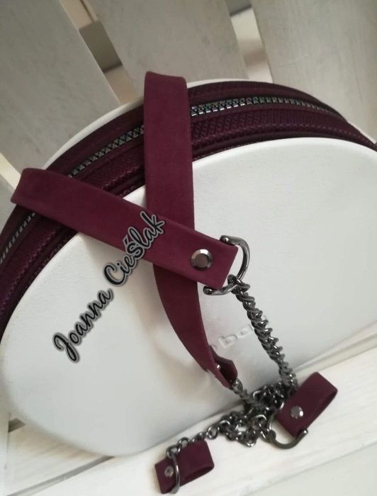 BORDO nowy eco pasek+czarny łańcuszek+zaczepy do obag moon light glam