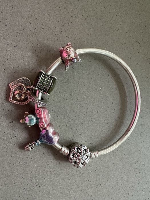 Pandora 3 bransoletki oryginne 19 charmsow