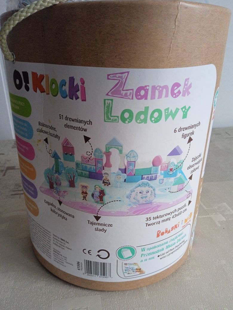 O klocki zamek lodowy klocki drewniane 2+