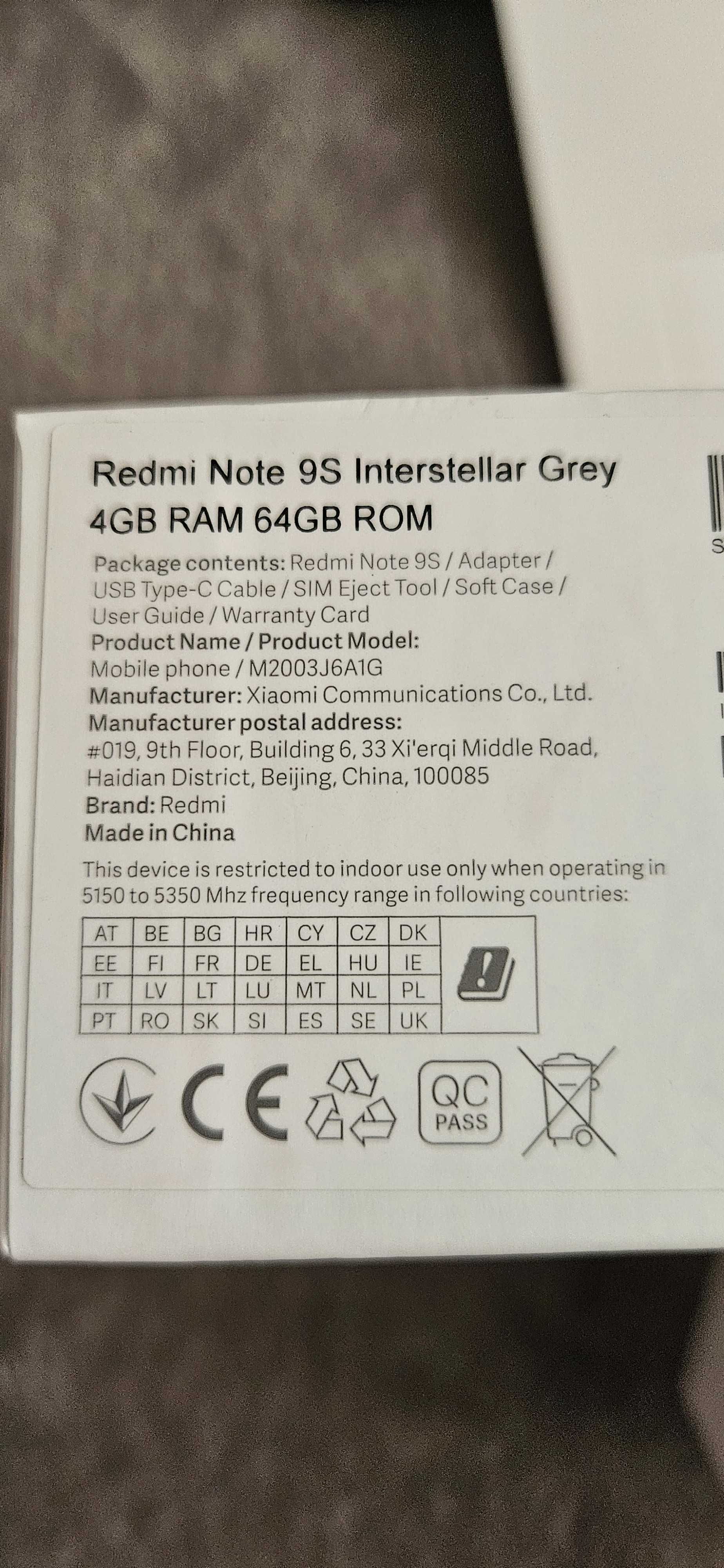Redmi note 9s 4/64gb