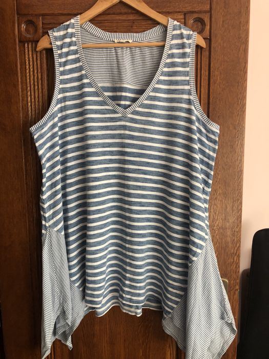 Duża bluzka tunika w paski 48/50