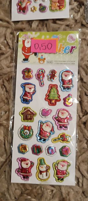 Naklejki puchate na świąteczne prezenty 10 listków + 1 GRATIS