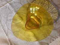 Szkło prasowane barwione w masie Ząbkowice? żółta misa patera