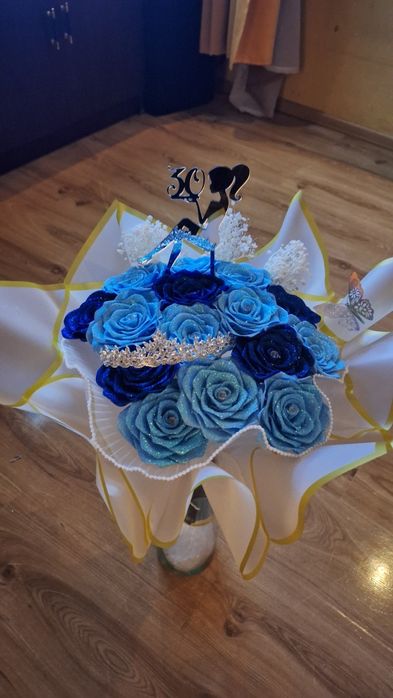 Wieczne róże ze wstążki satynowej NA ZAMOWIENIE!