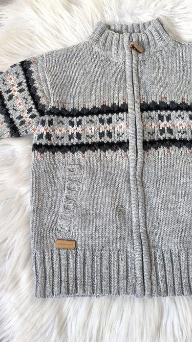Sweterek sweter chłopiec chłopięcy 104 szary zapinany zimowy Reserved