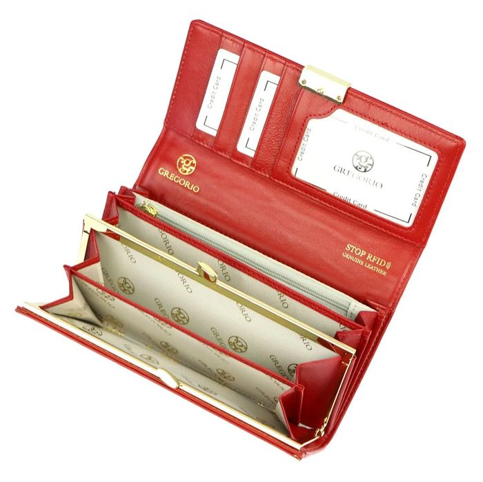 damski portfel gregorio  skóra naturalna