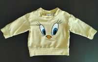 Bluza H&M ptaszek Tweety rozm. 62 żółta stan bardzo dobry