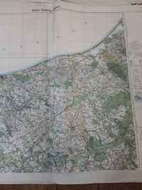 Stara mapa niemiecka topograficzna 1937r. Koszalin Kołobrzeg 1:100 000