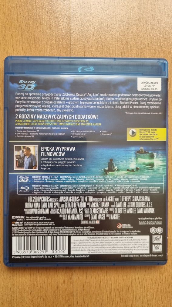 Film Blu Ray Life of PI 3D