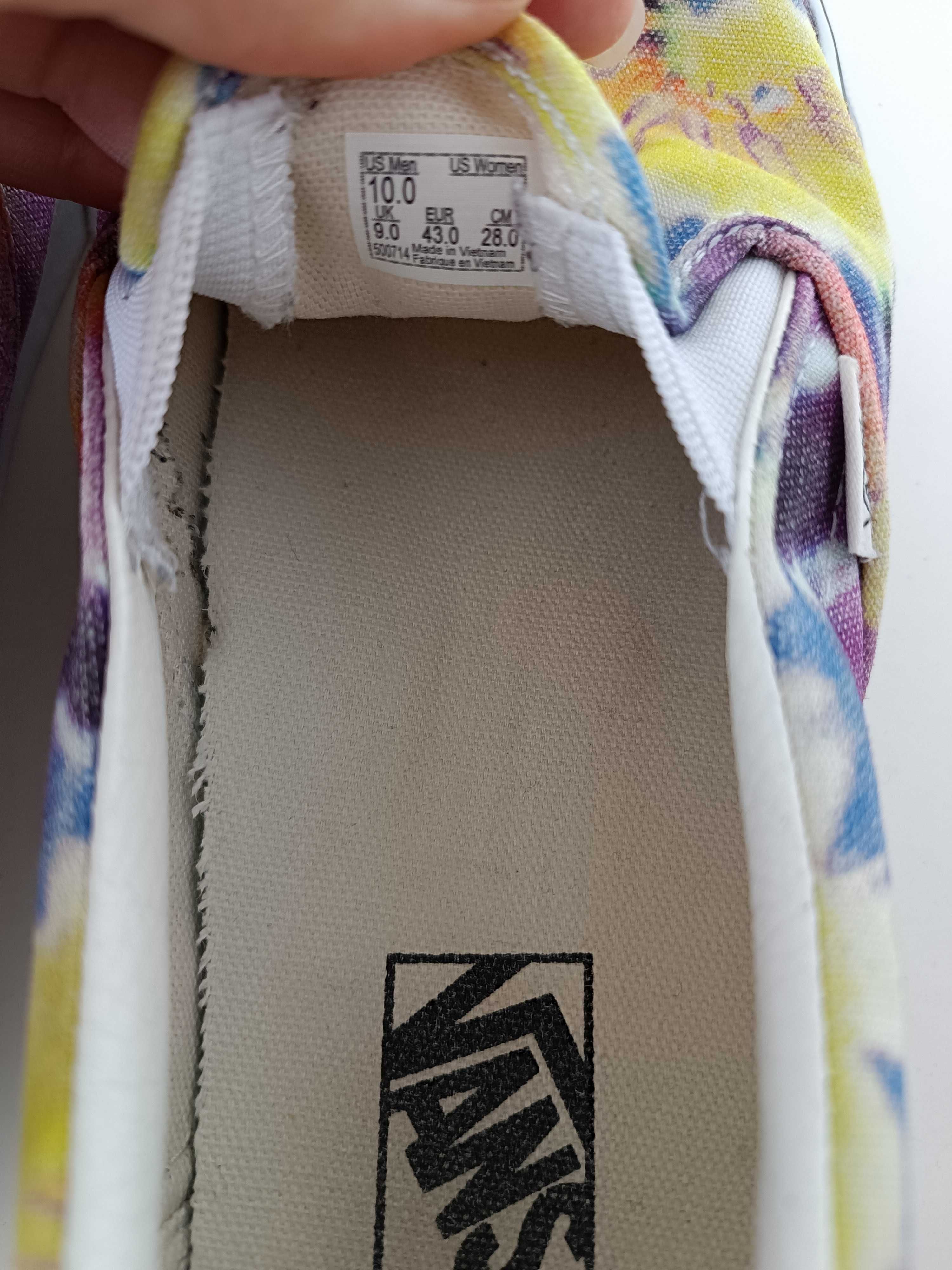 р 9 / 42-43 28 см жіночі яскраві мокасини сліпони кеди великі Vans