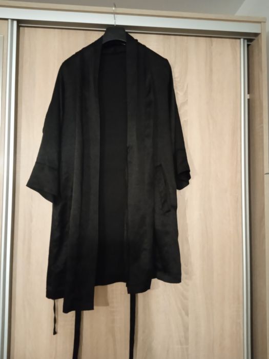 Czarny szlafrok mini xs