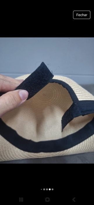 Boné de palha com velcro para mulher novo