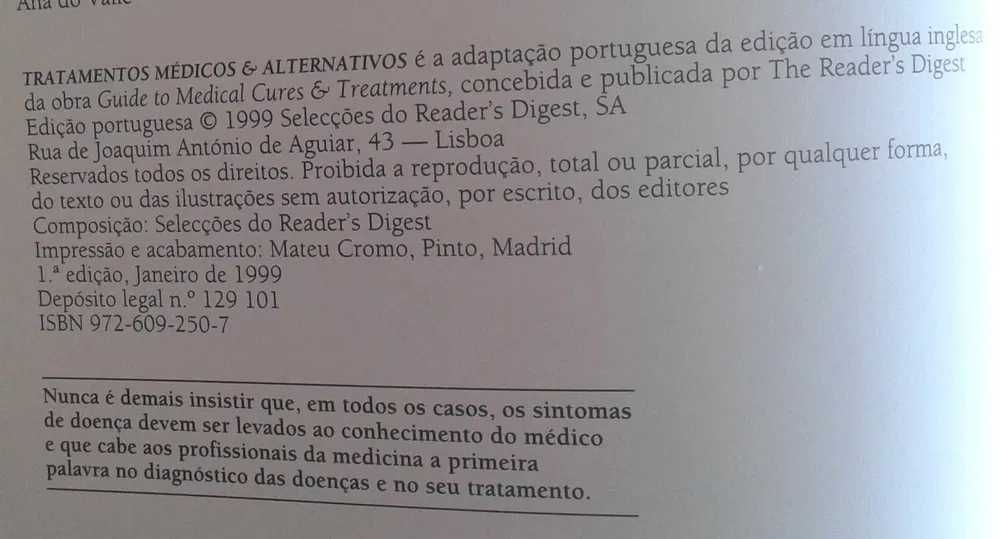 Livro Tratamentos Médicos e Alternativos