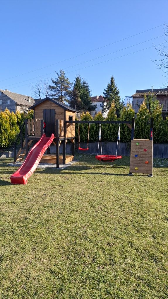 Plac Zabaw 10x10 Huśtawka  Zjeżdżalnia  bocianie gniazdo Piaskownica