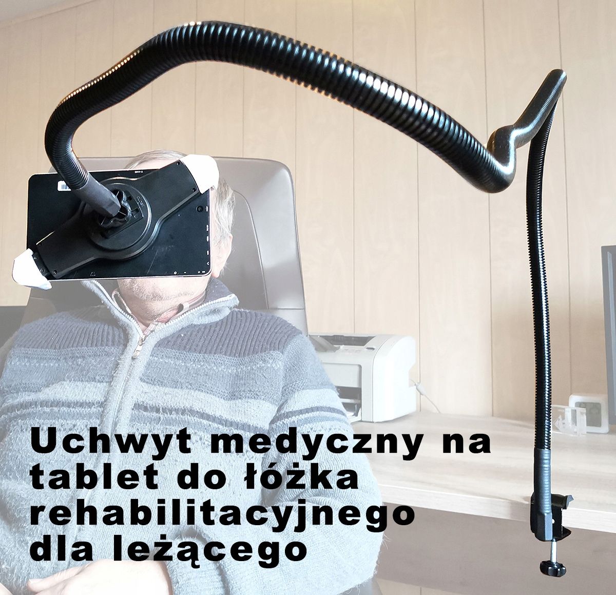 Mocowanie do łóżka na tablet dla chorego 170cm Udziwg 1.5 Kg