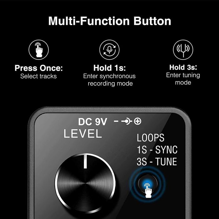 LEKATO Potrójny Looper zintegrowany tuner elektryczny mini pedał