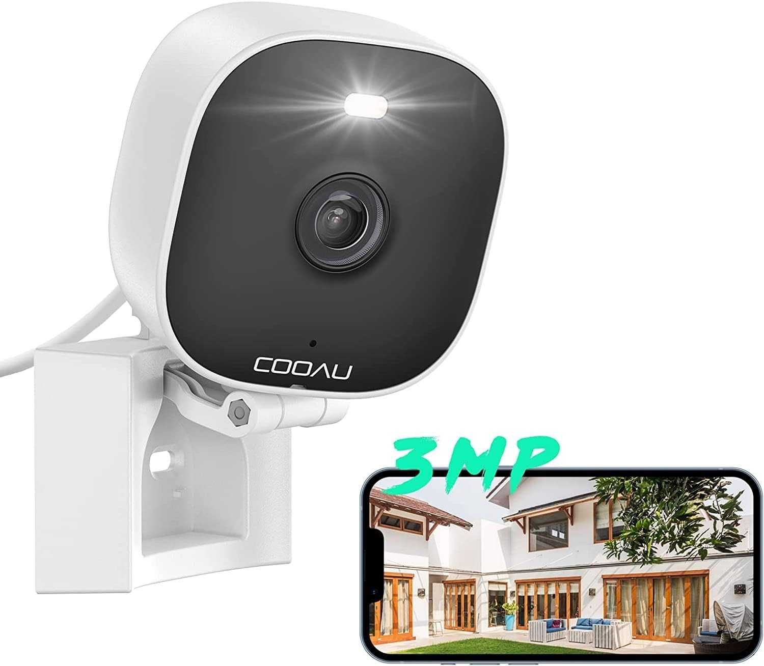 COOAU 8310 Kamera do monitoringu 2K na zewnątrz/wewnątrz
